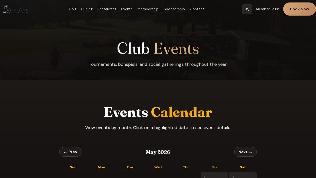 Hirsch Creek — Events page preview