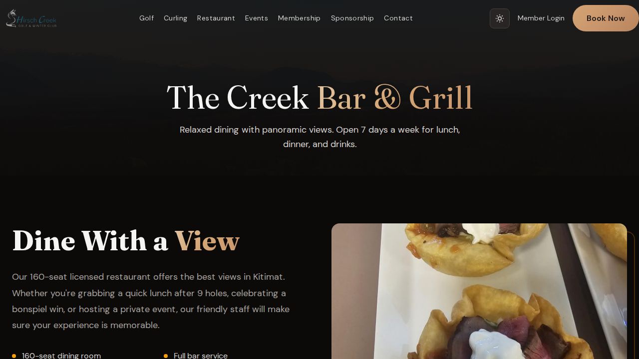Hirsch Creek — Restaurant page preview